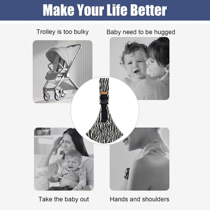 Baby Sling Carrier,Baby Carrier Newborn to Toddler,Adjustable and Lightweight Toddler Carrier(10-30Lbs),Baby Sling with Safety Buckle(Cloth,Brown)