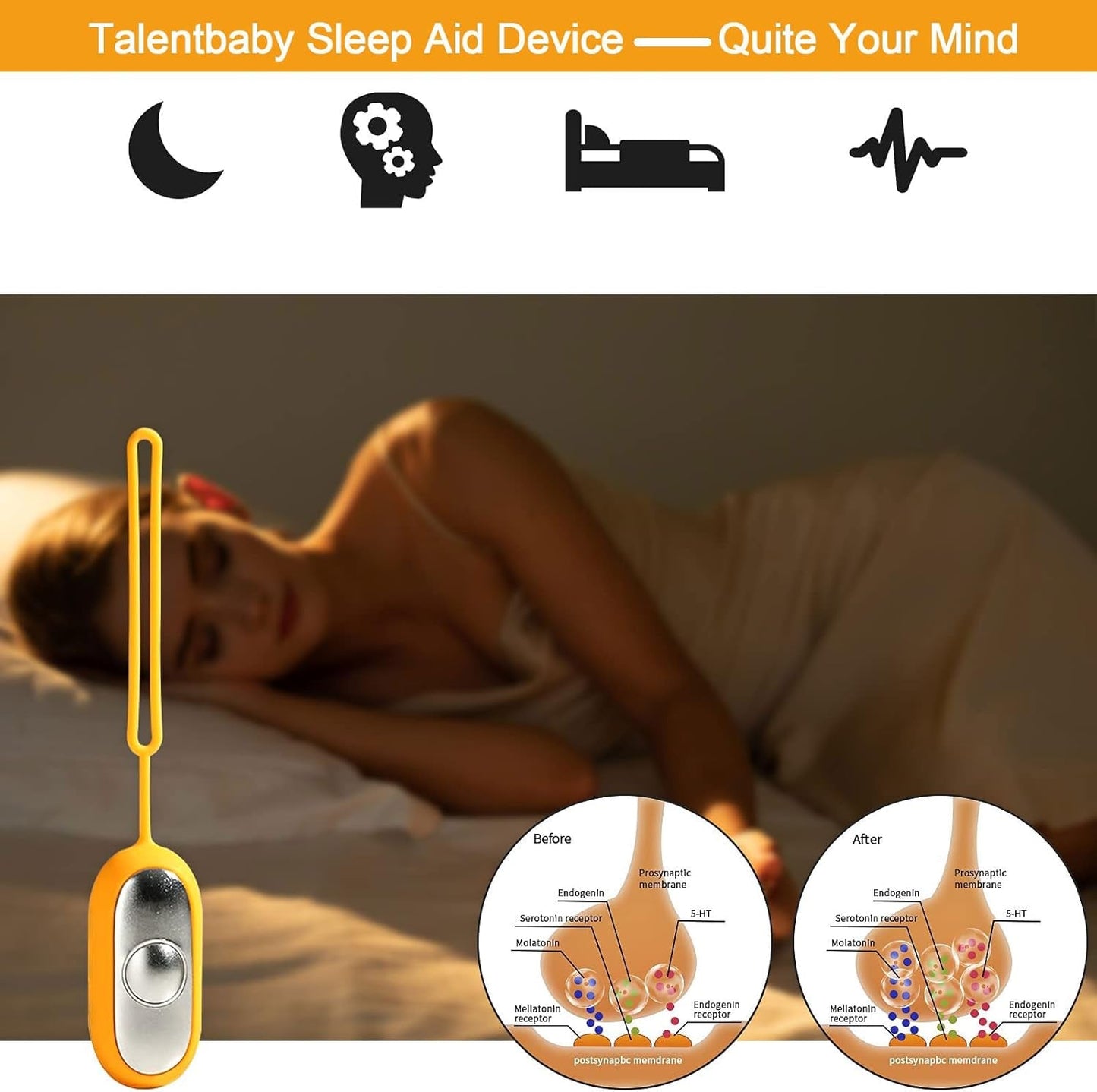 Sleep Device, Compact Sleep Device, Handheld Relaxation Device,Massage Improved Sleeping Mood and Focus Attention,Small and Easy to Carry