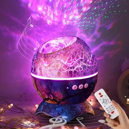 Dinoglow Egg Projector, Dinoglow 4 in 1 Northern Lights Projector, Night Lights, Dinosaur Egg Aurora Star Projector Night Light (White)