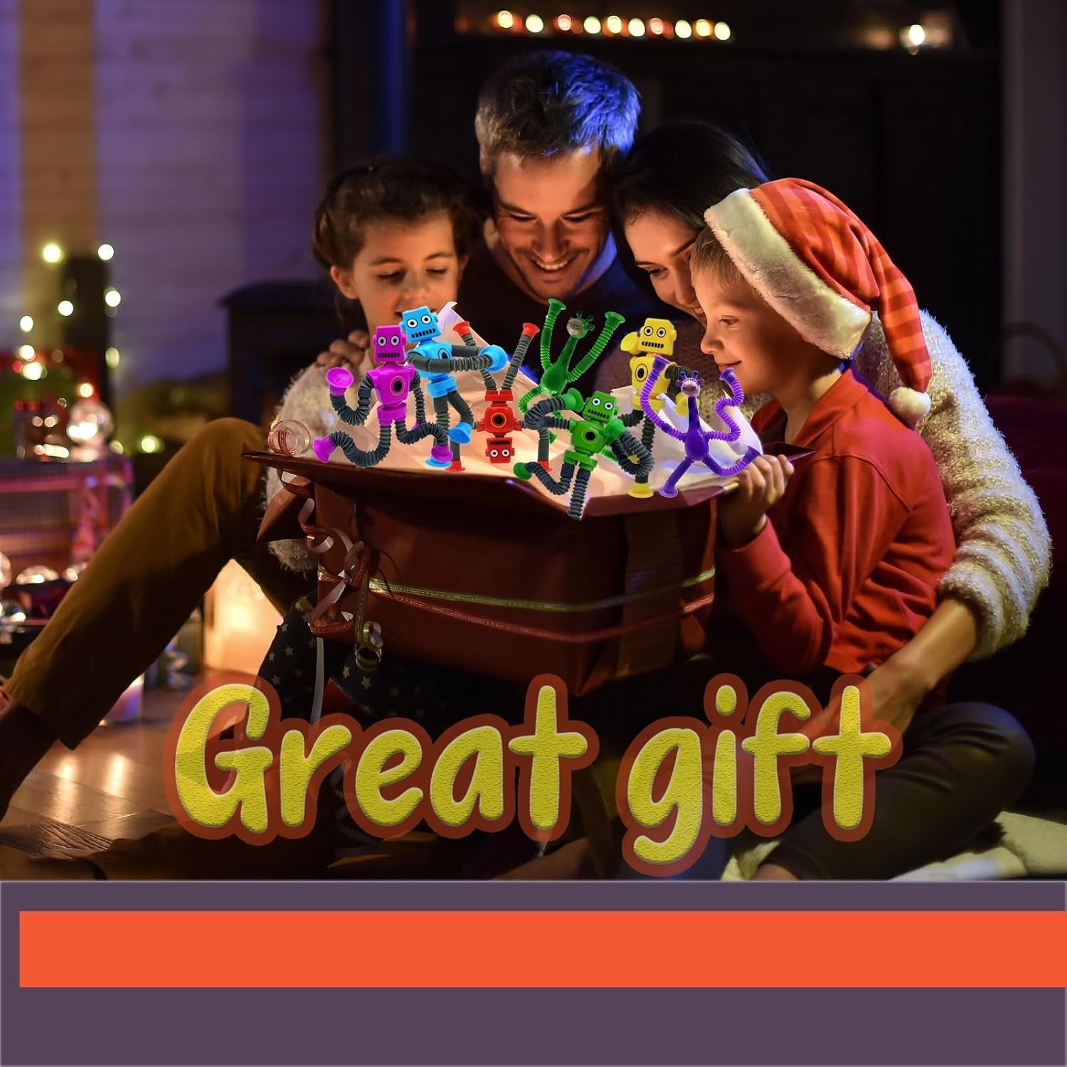 6PCS Telescopic Suction Cup Robot Toy,Pop Tubes,Toys for Kids,Toddler Travel Toys,Toddler Sensory Toys,Figette Toys,Fidget Toys for Kids,Treasure Box Prizes,Small Toys for Kids Prizes