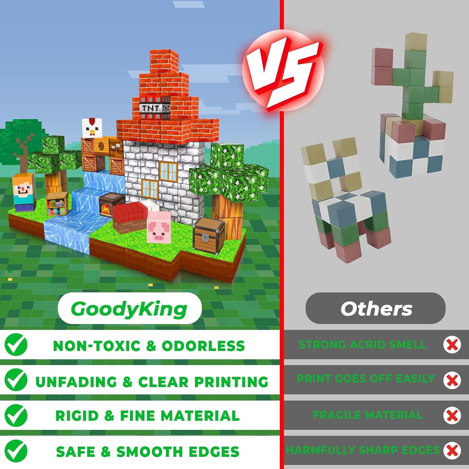 Magnetic Blocks |100PCS Magnetic Building Cube Game, Constructions Toys for Boys & Girls Age 3-4, 5 6 7 8 9 10, STEM Montessori Stacking Toy, Sensory Tiles Building Birthday for Toddlers